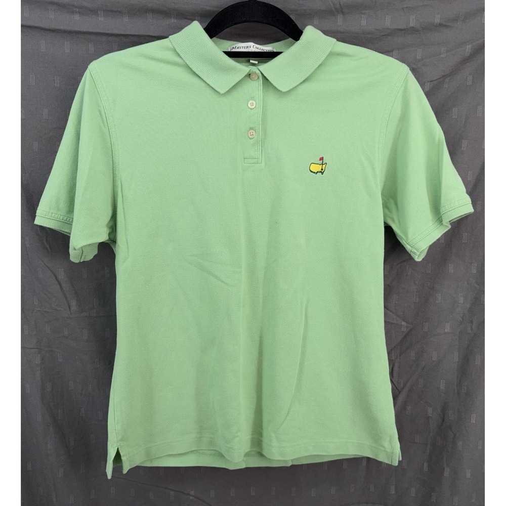 Masters Collection Polo Shirt Womens Medium Lime Green Performance Golf Logo‎